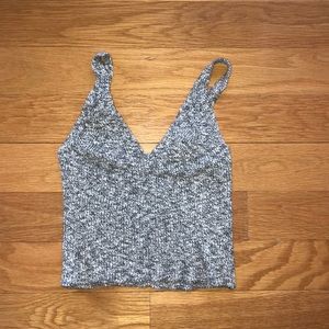 Heather gray knit tank top